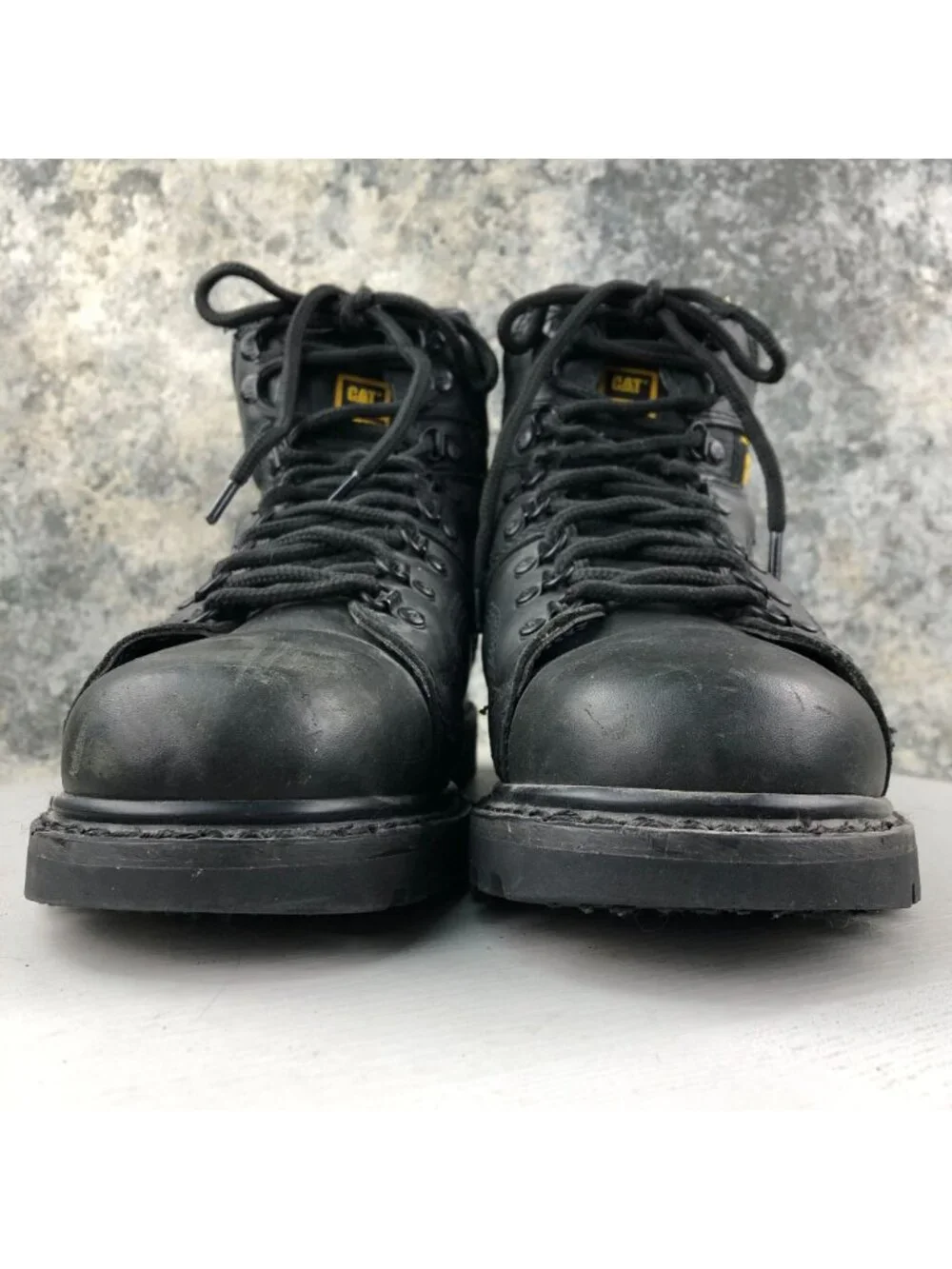 Caterpillar Men's Size 11 Black Leather Soft Toe Lace-Up Oil Resistant Work Boot